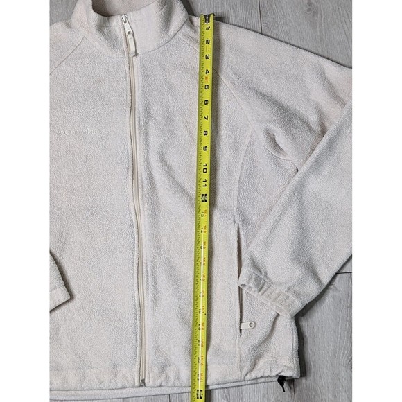 Columbia Jacket Womens Medium Ivory Full Zip Mock Neck Long Sleeve Fleece - Picture 7 of 11